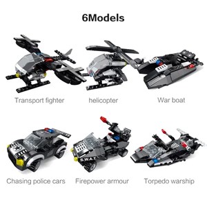 اسباب بازی لگو تکنیک هلیکوپتر نظامی 766 قطعه 6 در 1 مدل SWAT 6749 _اسباب بازی لگو