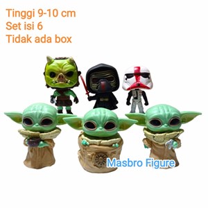 اسباب بازی اکشن فیگور بیبی یودا طرح فانکو پاپ مجموعه 6 عددی _اسباب بازی اکشن فیگور