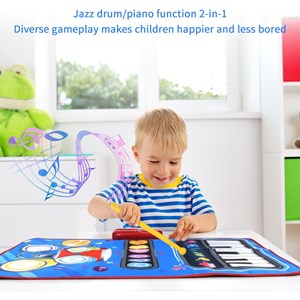 اسباب بازی فرش موزیکال کودک مدل پیانو و درام 2 در 1_اسباب بازی موسیقی