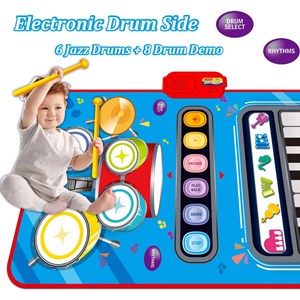 اسباب بازی فرش موزیکال کودک مدل پیانو و درام 2 در 1_اسباب بازی موسیقی