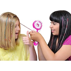 ست اسباب بازی لوازم آرایشی دستگاه بافت مو همراه با نخ رنگی و مهره _اسباب بازی اکسسوری