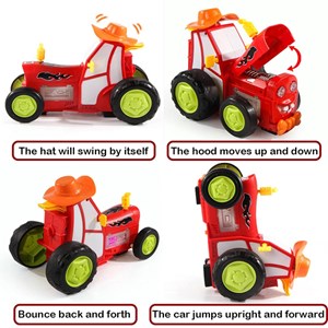 اسباب بازی ماشین کنترلی تراکتور دیوانه شارژی چراغدار _اسباب بازی ماشین کنترلی