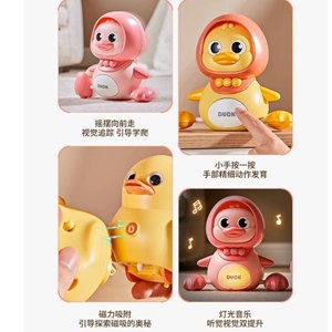 اسباب بازی نوزادی مرغ مادر زرد به همراه 3 عدد جوجه مگنتی _اسباب بازی نوزادی