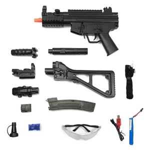اسباب بازی تفنگ شارژی بزرگ تیر ژله ای و تیر فومی مدل MP5K Black Gel Blaster_اسباب بازی تفنگ