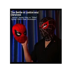 ماسک صورت مرد عنکبوتی فک دار مشکی Spider-Man Headgear _اسباب بازی اکسسوری