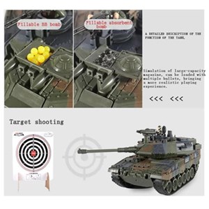 اسباب بازی ماشین کنترلی شارژی تانک نظامی تیر پرتاب کن دود زا 1:18 مدل Tank Remote Control LCF 789-3 _اسباب بازی ماشین کنترلی