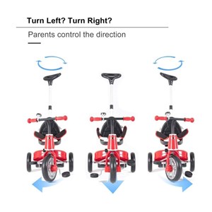 سه چرخه‌ی تاشوی Rastar قرمز مدل Rastar - Fold Tricycle Bike - Red_اسباب بازی دوچرخه