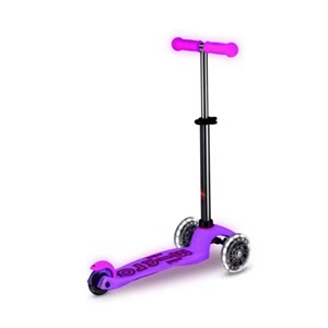 اسکوتر مینی دلوکس نئوکروم با بدنه شفاف و چرخ های چراغ دار مدل Micro - Mini Micro Deluxe Glow LED - Frosty Pink _اسکوتر