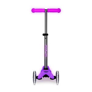 اسکوتر مینی دلوکس نئوکروم با بدنه شفاف و چرخ های چراغ دار مدل Micro - Mini Micro Deluxe Glow LED - Frosty Pink _اسکوتر