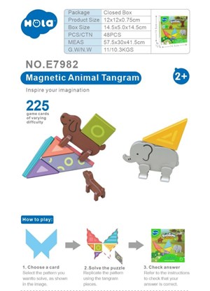 پازل مگنتی حیوانات هولی تویز مدل Hola Toys E7982_اسباب بازی لگو