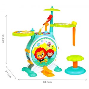 اسباب بازی موزیکال جاز و درام بزرگ هولی تویز مدل 3130 Hola Toys Dimple Electric Big Toy Drum Set for Kids _اسباب بازی موسیقی