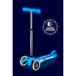 اسکوتر مینی دلوکس پلاس درخشان با چرخ های چراغ دار مدل Micro - Mini Micro Deluxe Glow LED - Artic Blue Plus_اسکوتر