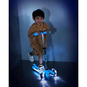 اسکوتر مینی دلوکس پلاس درخشان با چرخ های چراغ دار مدل Micro - Mini Micro Deluxe Glow LED - Artic Blue Plus_اسکوتر