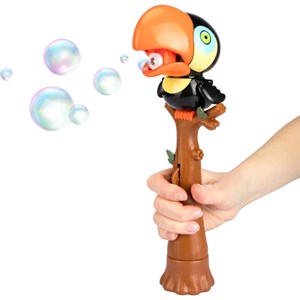 اسباب بازی حباب ساز موزیکال مدل طوطی مشکی bubble bird music light toy_اسباب بازی تفنگ