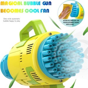 اسباب بازی تفنگ حباب ساز شارژی با 49 سوراخ به همراه محلول حباب‌دار مدل Rocket Bubble Gun_اسباب بازی تفنگ