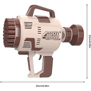 اسباب بازی تفنگ حباب ساز شارژی با 49 سوراخ به همراه محلول حباب‌دار مدل Rocket Bubble Gun_اسباب بازی تفنگ