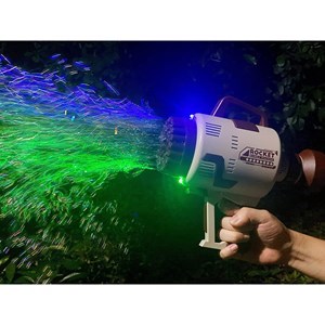 اسباب بازی تفنگ حباب ساز شارژی با 49 سوراخ به همراه محلول حباب‌دار مدل Rocket Bubble Gun_اسباب بازی تفنگ