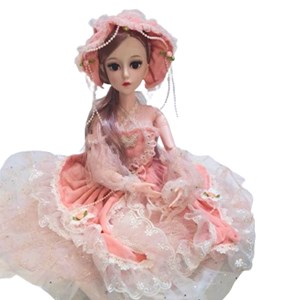 عروسک دخترانه پرنسس تمام مفصلی با لباس صورتی_اسباب بازی عروسک دخترانه