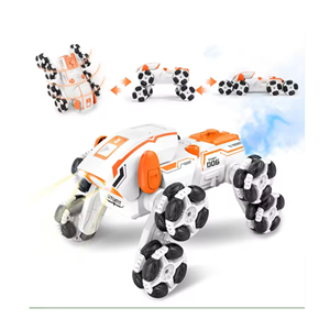 ربات اسباب بازی سگ کنترلی هشت چرخ دودزا نارنجی Stunt Dog Robot 8wd_اسباب بازی ربات