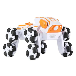 ربات اسباب بازی سگ کنترلی هشت چرخ دودزا نارنجی Stunt Dog Robot 8wd_اسباب بازی ربات