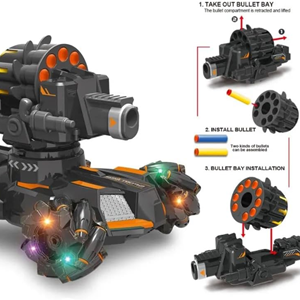 ماشین کنترلی شارژی تانک مولتی دریفت تیر اسفنجی دو ریموت دار Stunt Car Remote Control_اسباب بازی ماشین کنترلی