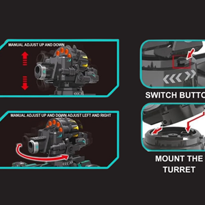 ماشین کنترلی شارژی تانک مولتی دریفت تیر اسفنجی دو ریموت دار Stunt Car Remote Control_اسباب بازی ماشین کنترلی