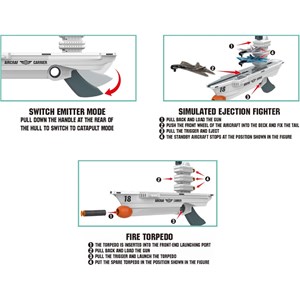 تفنگ اسباب بازی هواپیما پرتابی 2 کاره طرح ناو جنگی مدل 030_اسباب بازی تفنگ