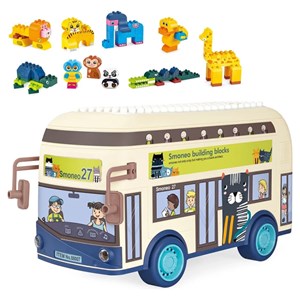 لگو دوپلو اسمونو 136 قطعه مدل اتوبوس حیوانات smoneo رنگ کرم_اسباب بازی لگو