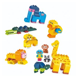 لگو دوپلو اسمونو 136 قطعه مدل اتوبوس حیوانات smoneo رنگ کرم_اسباب بازی لگو