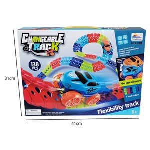کیت ماشین بازی ریسینگ باتری خور 138 قطعه ای changeable track_اسباب بازی ماشین