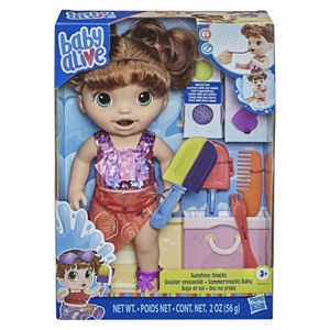 عروسک دختر بچه بیبی الایو ارتفاع 30 سانتي مدل Baby Alive Sunshine Snacks Doll Hasbro_عروسک دخترانه