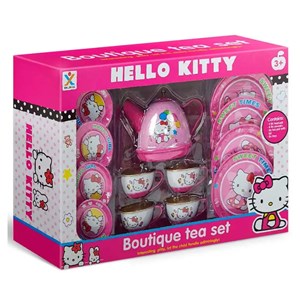 اسباب بازی ست چای خوری فلزی 4 نفره طرح هلو کیتی_اسباب بازی لوازم خانگی