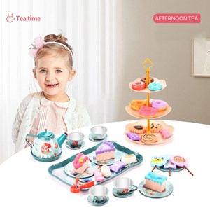 اسباب بازی ست چای خوری و شیرینی خوری فلزی عصرانه 48 تکه طرح پری دریایی_اسباب بازی لوازم خانگی