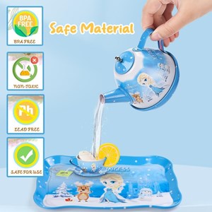 اسباب بازی ست چای خوری و شیرینی خوری فلزی عصرانه 48 تکه طرح فروزن_اسباب بازی لوازم خانگی