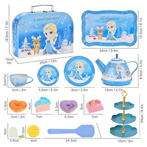 اسباب بازی ست چای خوری و شیرینی خوری فلزی عصرانه 48 تکه طرح فروزن_اسباب بازی لوازم خانگی