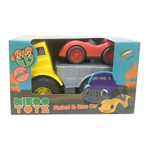 اسباب بازی کامیون کفی نیکو تویز FLATBED RACE CAR NIKOOTOYS_اسباب بازی ماشین