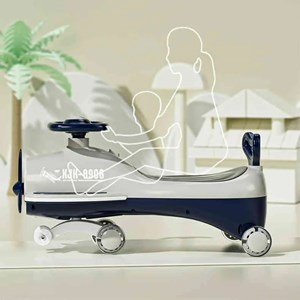 سه چرخه پلاسماکار چراغدار و موزیکال طرح هواپیما (لوپ کار)_اسباب بازی سه چرخه