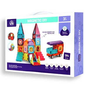 اسباب بازی ساختنی تایل مگنتی 94 قطعه مدل Magnetic DIY_اسباب بازی لگو