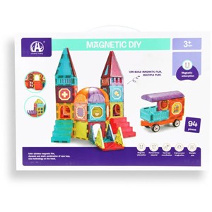 اسباب بازی ساختنی تایل مگنتی 94 قطعه مدل Magnetic DIY_اسباب بازی لگو