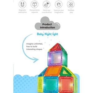 اسباب بازی ساختنی تایل مگنتی 94 قطعه مدل Magnetic DIY_اسباب بازی لگو