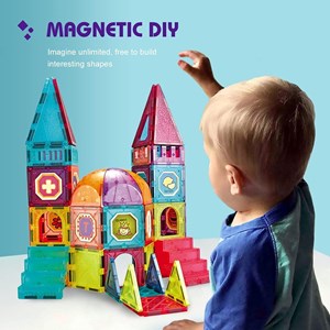 اسباب بازی ساختنی تایل مگنتی 94 قطعه مدل Magnetic DIY_اسباب بازی لگو