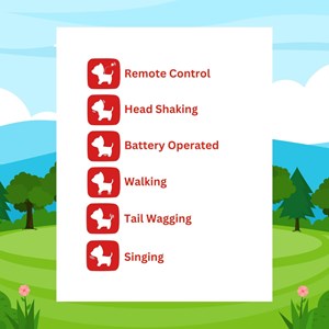 عروسک رباتیک هاپو پشمالو گوش مشکی با دسته ی کنترلی_عروسک رباتیک