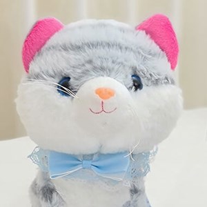 عروسک رباتیک پیشی پشمالو گوش صورتی با دسته ی کنترلی_عروسک رباتیک