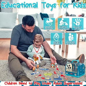 اسباب بازی سگ خانگی به همراه قفس و وسایل دامپزشکی مجموعه 15 عددی_عروسک رباتیک