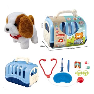 اسباب بازی سگ خانگی به همراه قفس و وسایل دامپزشکی مجموعه 10 عددی_عروسک رباتیک