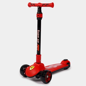 اسکوتر سه چرخ تاشو طرح ماشین رنگ قرمز_اسکوتر