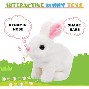 عروسک رباتیک خرگوش حرکتی رنگ سفید_عروسک رباتیک