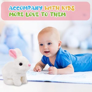 عروسک رباتیک خرگوش حرکتی رنگ سفید_عروسک رباتیک