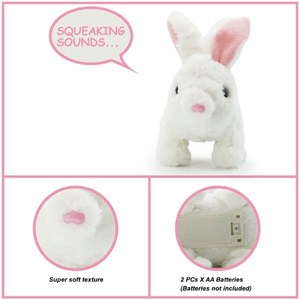 عروسک رباتیک خرگوش حرکتی رنگ سفید_عروسک رباتیک