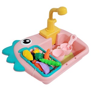اسباب بازی سینک ظرفشویی مدل دایناسور همراه با وسایل_اسباب بازی لوازم خانگی